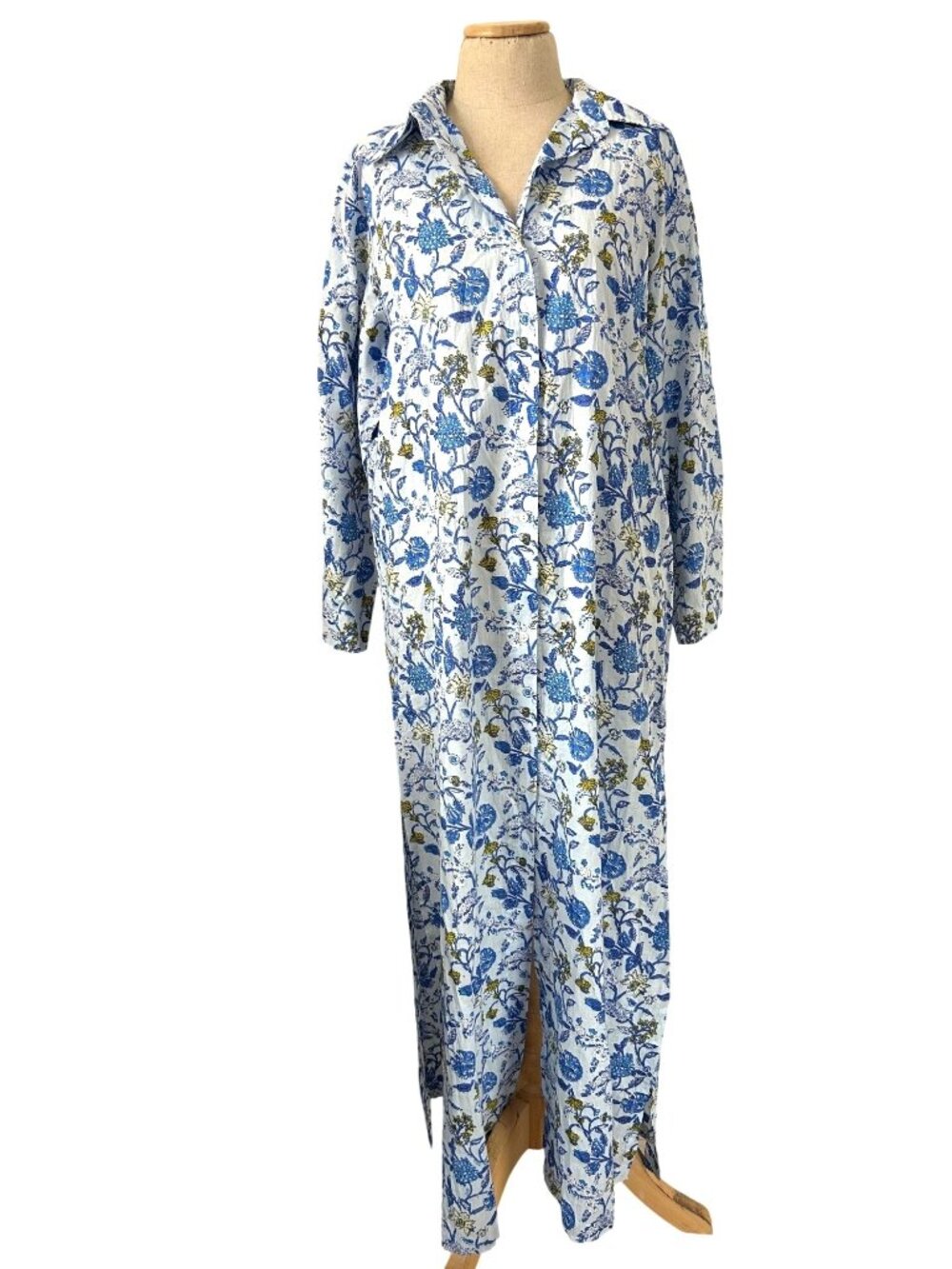 Pomegranate Women's Sz S/M Floral Button Down Maxi Dress